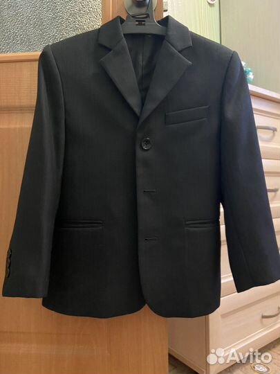 Пиджак костюм школьный черный 122