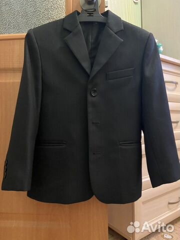 Пиджак костюм школьный черный 122