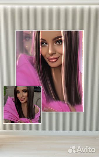 DreamArt.Портрет по фото с печатью на холст