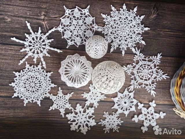 Снежинки Новогодний декор для дома ручной работы