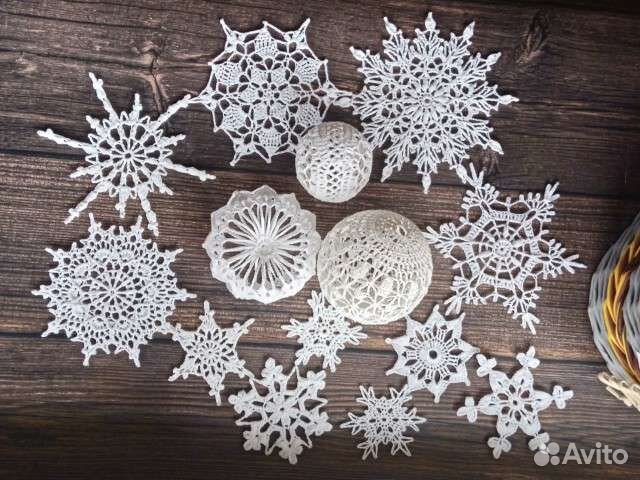 Снежинки Новогодний декор для дома ручной работы