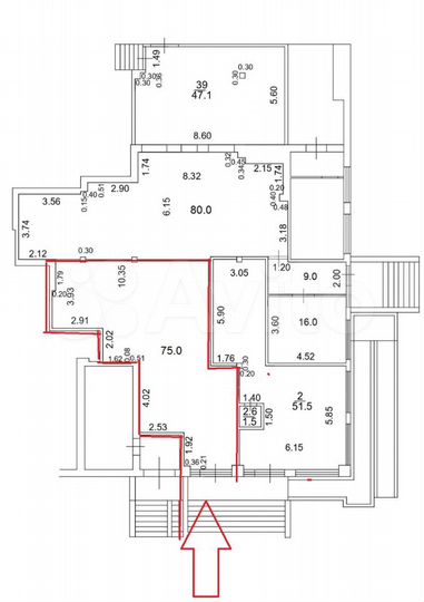 Помещение свободного назначения 75 м²