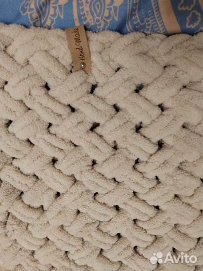 Плед вязаный плюшевый детский