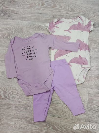 Carters 10 вещей для девочки пакетом 62-68 3-6