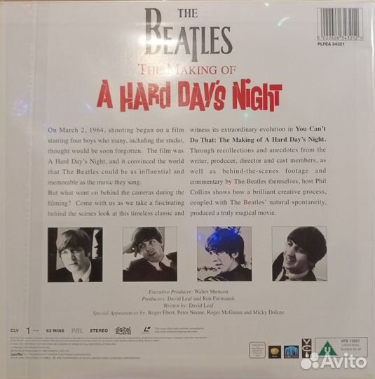 Laserdisc The Beatles The Making of A Hard.(U.K.)