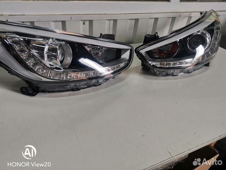 Хендай солярис Hyundai solaris фара дхо LED