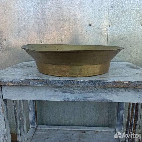 Старинный латунный тазик для варенья