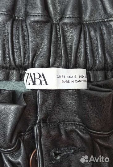 Кожаные брюки Zara