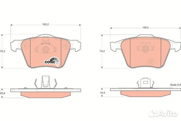 Колодки тормозные дисковые передн volvo: XC 90 02