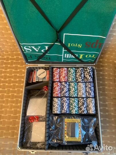 Набор для покера в кейсе на 600 фишек