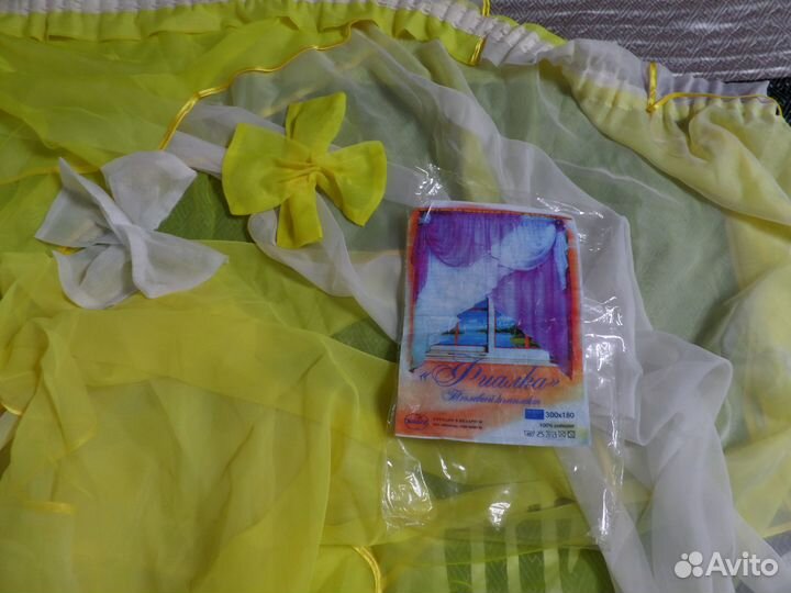 Тюлевый комплект штор для кухни 300х180