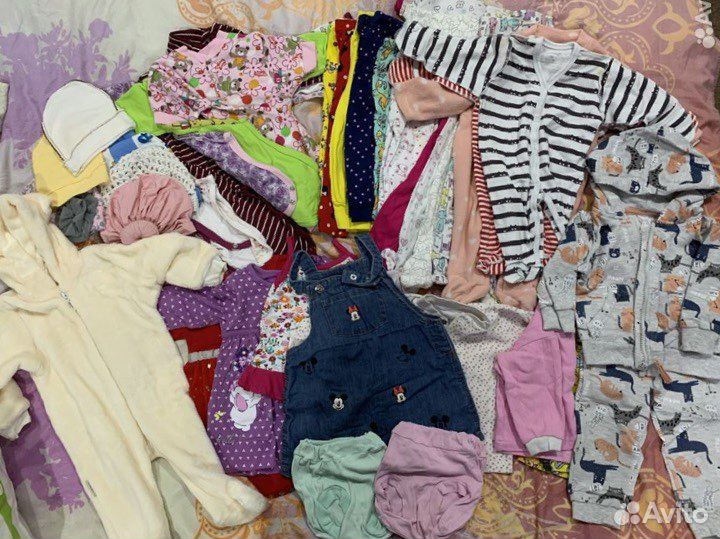 Большой пакет вещей для девочки с 0 до 1,5г