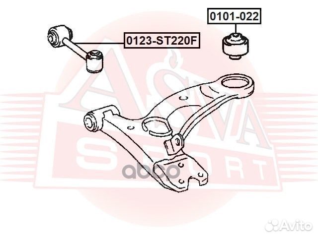 Сайлентблок переднего рычага задний 0101-022 asva
