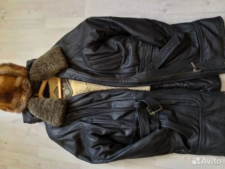 Кожаная куртка мужская 54 56