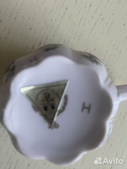 Розовый фарфорс позолотой Чешский кофейный сервиз