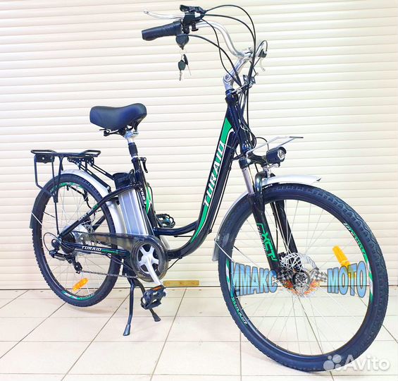 Электрический велосипед Turaid зелёный (дамский)