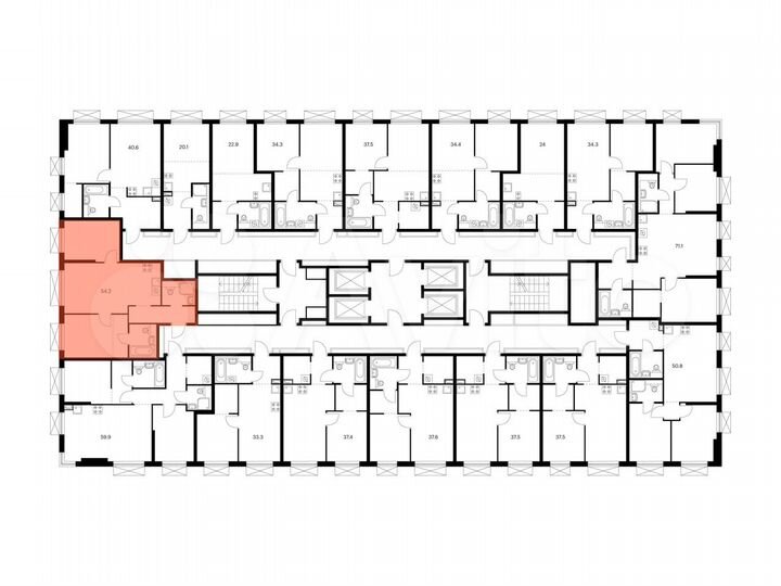 2-к. квартира, 54,2 м², 25/30 эт.