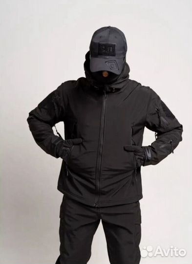 Тактический костюм softshell черный