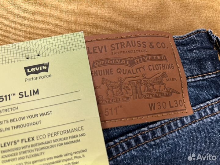 Джинсы мужские levis 511 оригинал 30х30