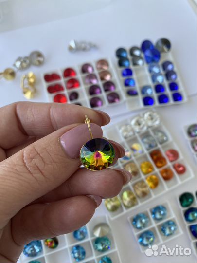 Серьги с кристалами swarovski