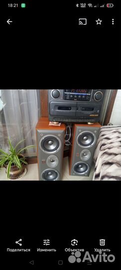 Дека кассетная Сони с колонками