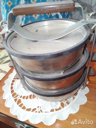 Контейнер для 3 блюд СССР нержавейка