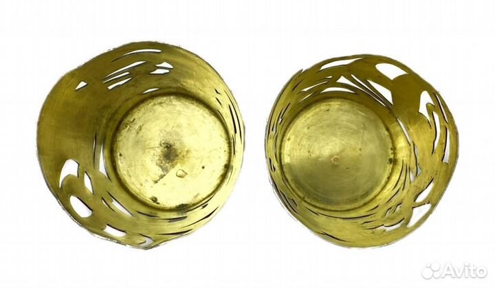 Серебро 84. Пара подстаканников со стаканами