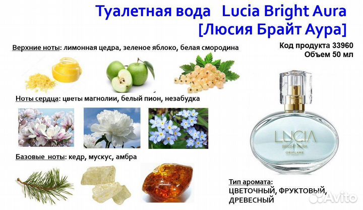 Туалетная вода Lucia Bright Aura Орифлэйм