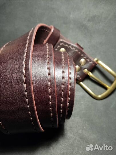 Ремень из натуральной кожи ручной работы