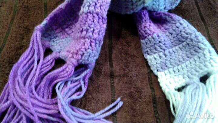 Комплект берет шарф вязаные