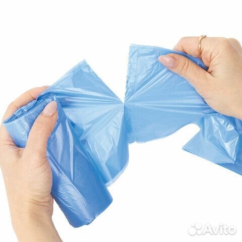 Мешки для мусора 30 л синие в рулоне 30 шт. прочны