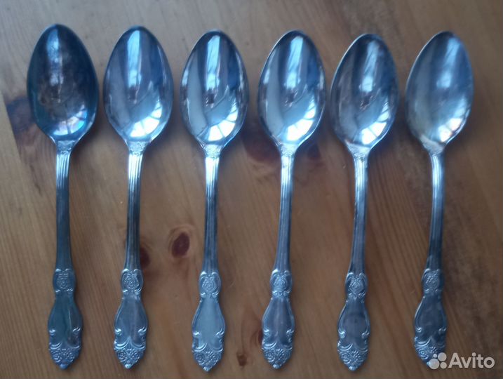 Ложки столовые посеребренные СССР Серебряная роза