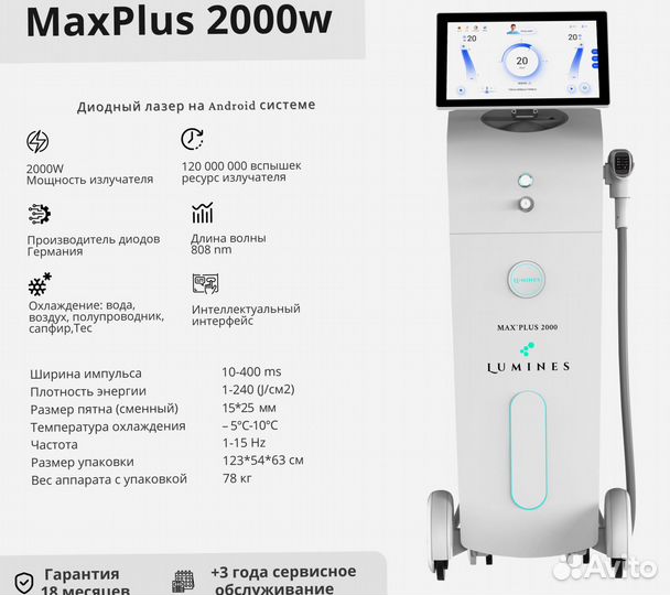 Аппарат для эпиляции Лю’минес Max’Plus 2000в