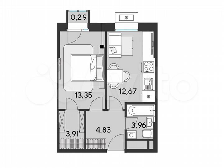 1-к. квартира, 39 м², 11/25 эт.