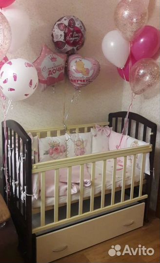 Комплект в кроватку бортики одеяло подушка