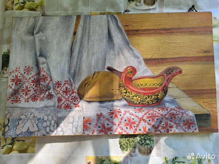 Картина в стиле славянского быта