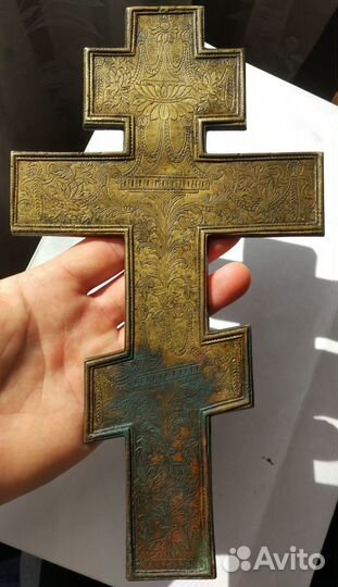 Крест с эмалями, Бронза 19 век