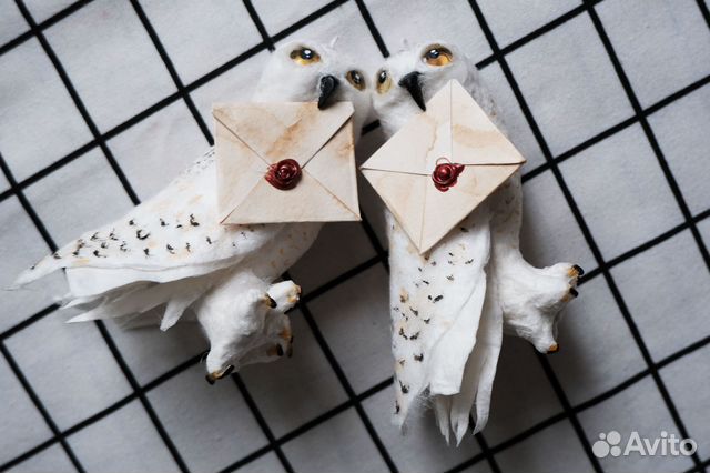 Ватная елочная игрушка сова Букля Гарри Поттер