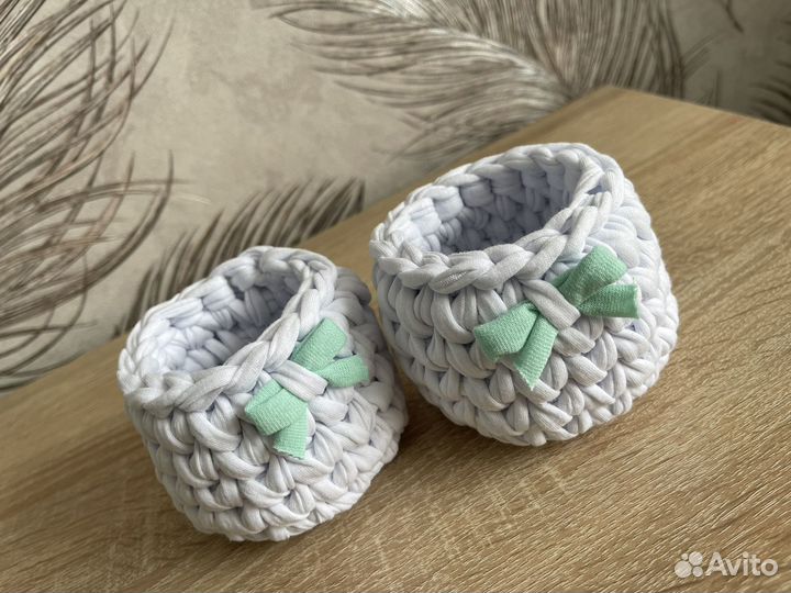 Корзинки из трикотажной пряжи и шнура