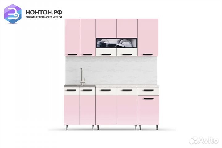Кухня Рио 1.8 м розовый / бежевый