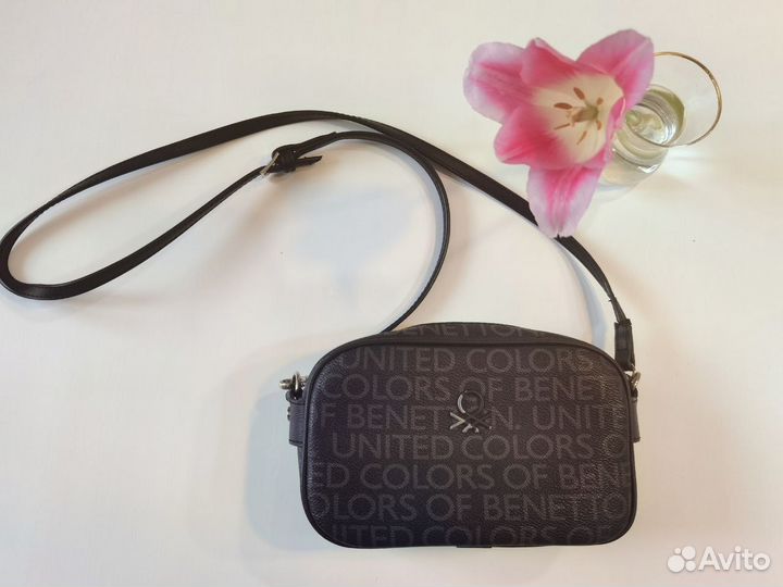 Сумка женская через плечо черная с нюансами