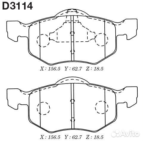 Колодки тормозные дисковые передние ford maverick 03- D3114