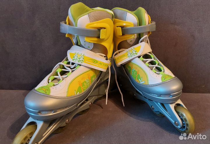 Коньки роликовые женские раздвижные Action(38-41)