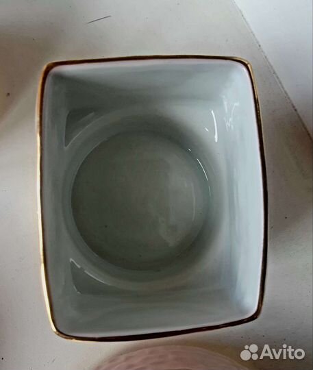 Пепельница,2 соусника, Розовый фарфор Чехословакия