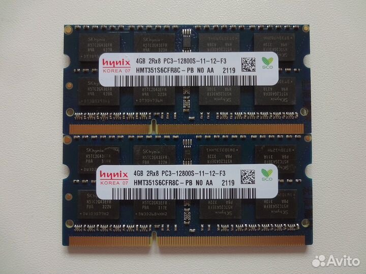 Озу DDR3 SO-dimm 8Gb (2x4Gb) 1600MHz для ноутбука