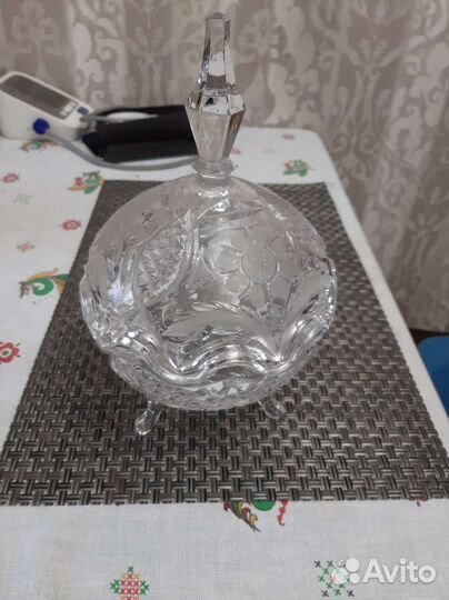 Винтаж: Большая бонбоньерка хрусталь СССР