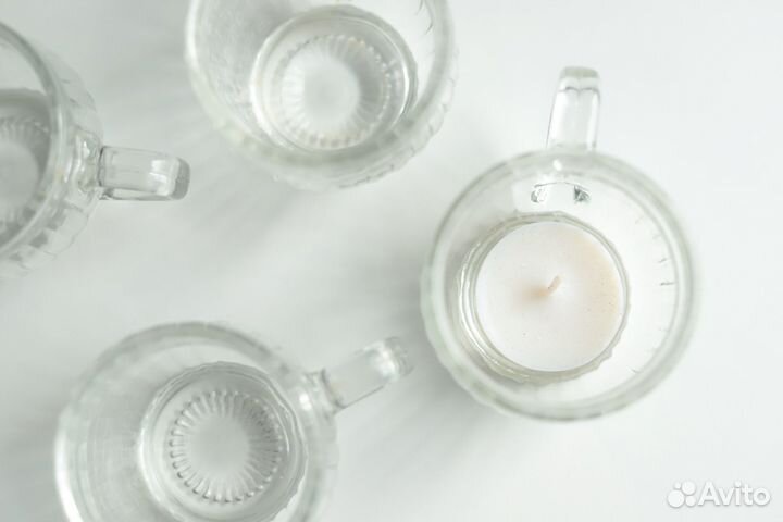 Чашки прозрачные в форме бочонков