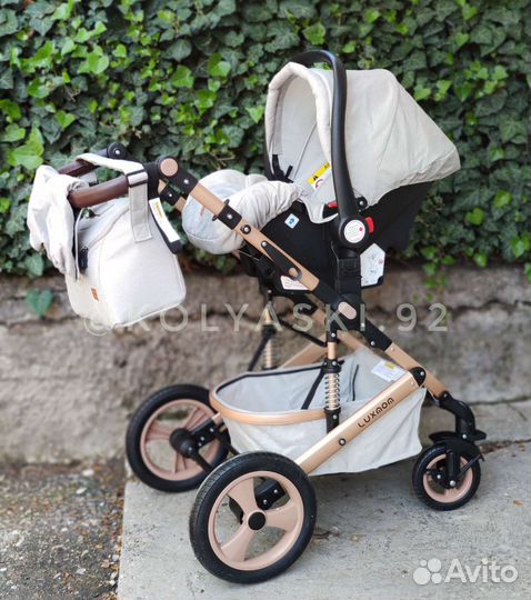 Коляска 3 в 1 Luxmom 518 (Беж)