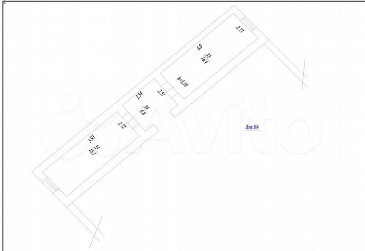 Офисное помещение из двух комнат, 39.3 м²