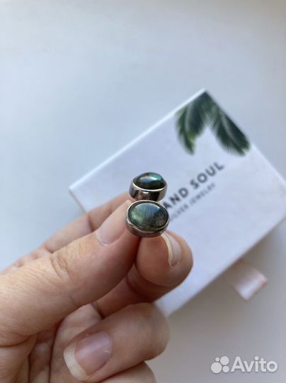 Серьги с лабродоритом